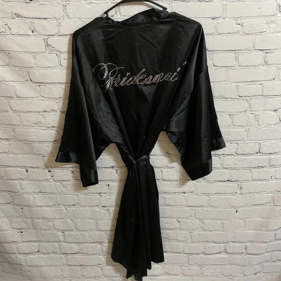 Icing Black Bridesmaid Bling Robe - Picture 1 of 7